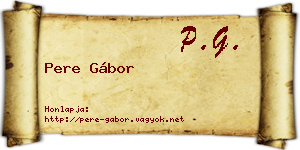 Pere Gábor névjegykártya