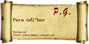 Pere Gábor névjegykártya